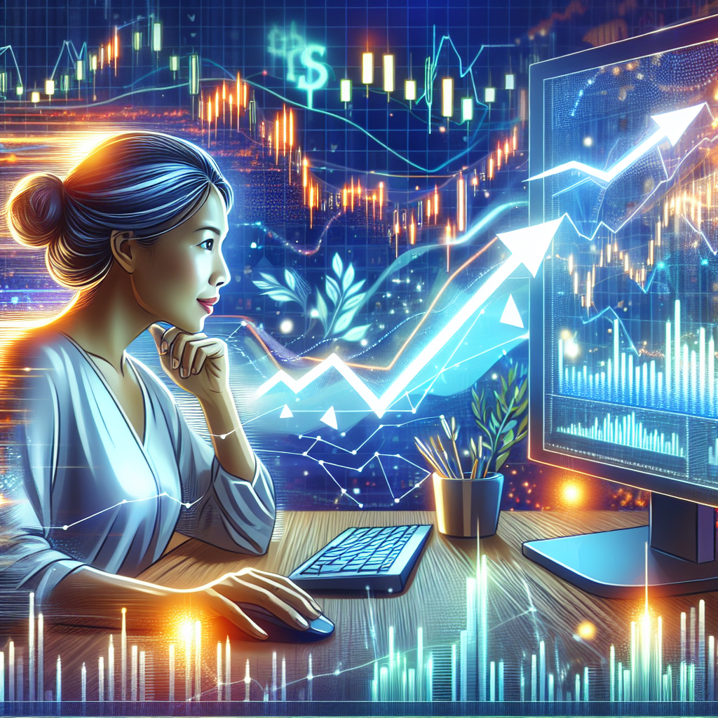 An energetic illustration of a beginner trader engaged in scalping, showcasing a vibrant stock market scene filled with dynamic graphs, charts, and abstract trading effects.