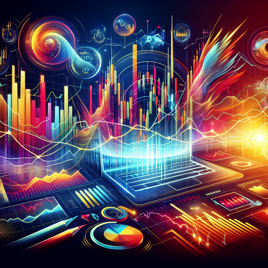 An energetic illustration depicting the dynamic Forex market with vibrant graphs, indicators, and various trading tools used for scalping.